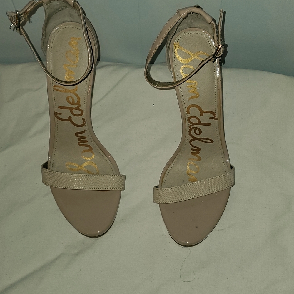 SOLD Sam Eldeman tan stilletos